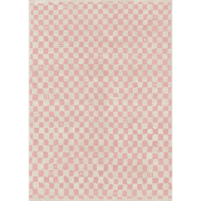 Metro Checkered Malibu Pink & White Rug