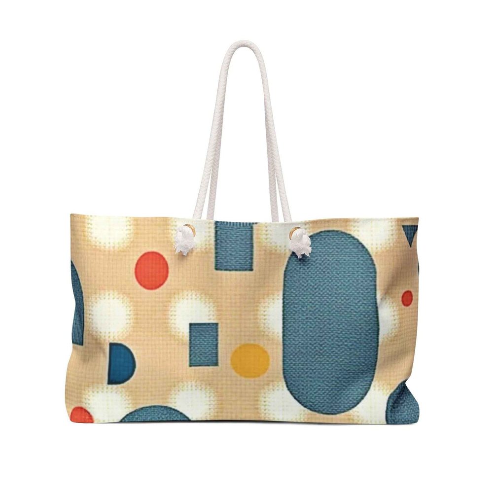 Sac de voyage géométrique Mid-Century | Motifs rétro à pois et formes | Sac fourre-tout pour maman active | Sac de transport pour essentiels de bébé | Sac de voyage de plage