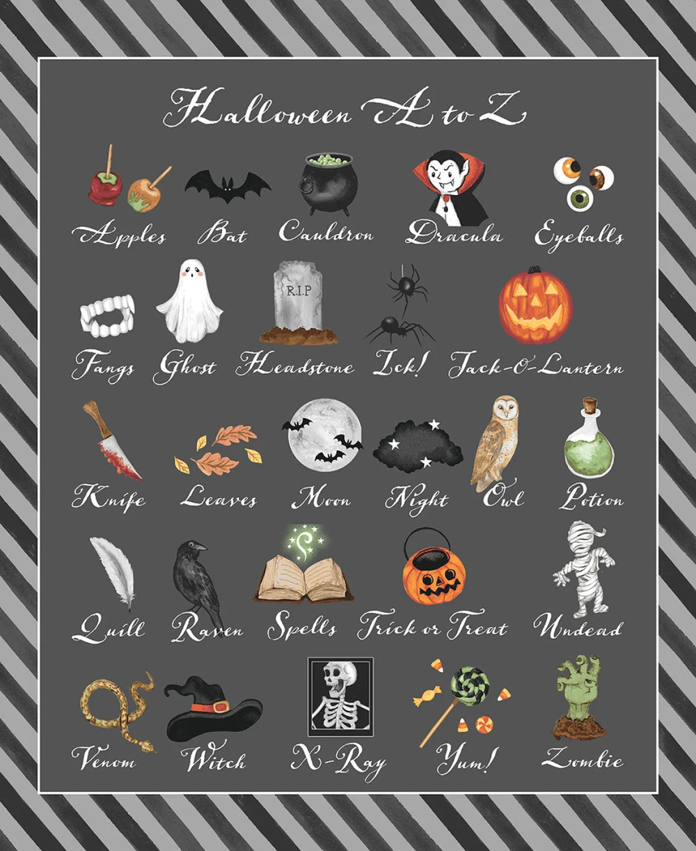 Beth Reed - Paranormal Parade -Gray Halloween Alphabet Panel - 8328PS-90