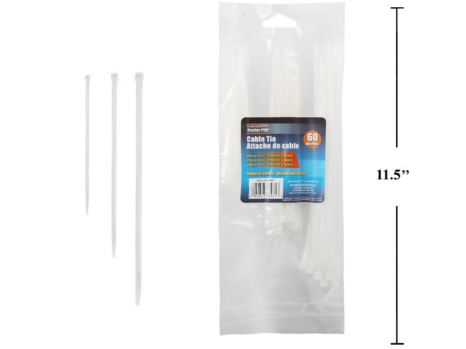 HOME ESSENTIALS 60pc Cable Ties 3 sizes - 83461 — Home Essentials Outlet