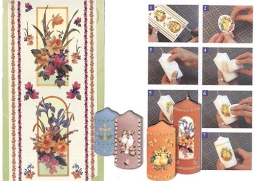 Transferts de bougies - Fleurs et bordures
