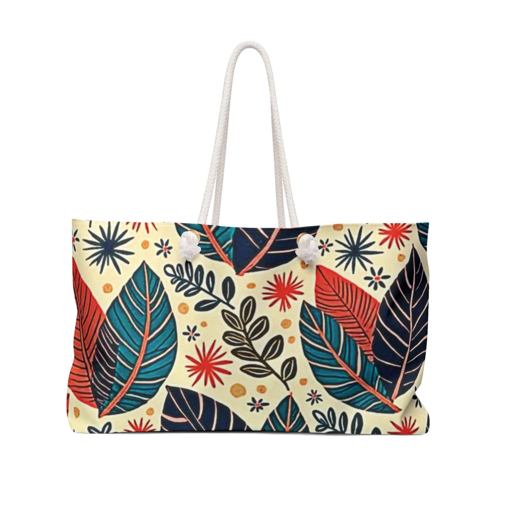 Sac de voyage coloré à feuilles tropicales | Grand sac fourre-tout à motif floral et feuilles pour mamans occupées