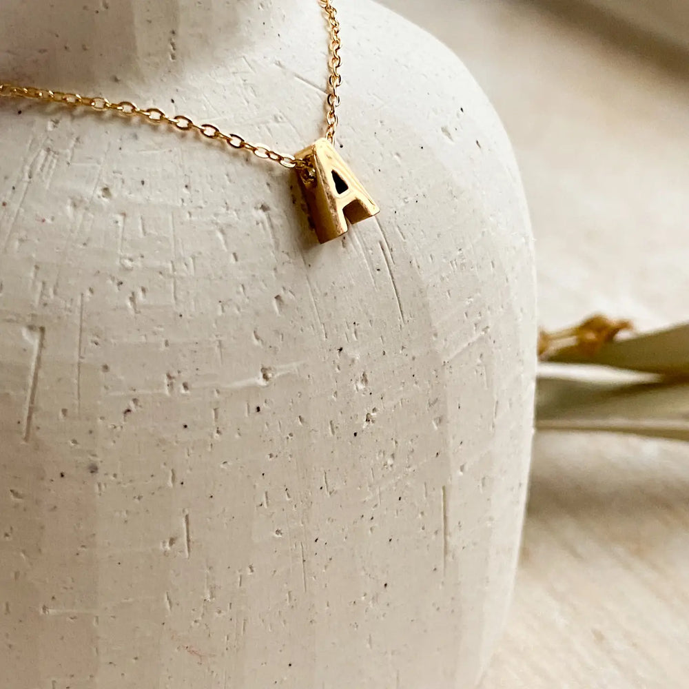 Simple Letter Necklace | Gold Plated | Agaveh