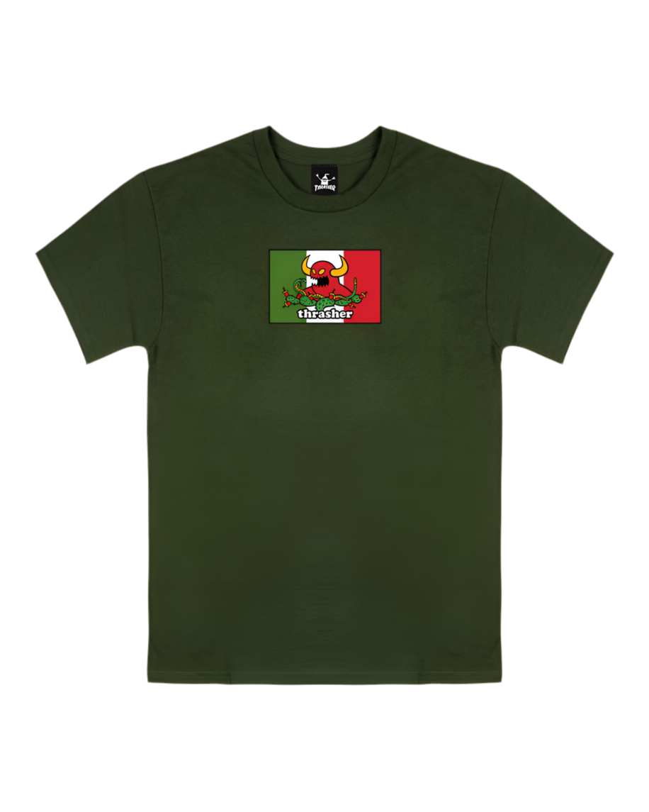 Thrasher X Toy Machine 'Hecho' T-shirt - Vert Forêt