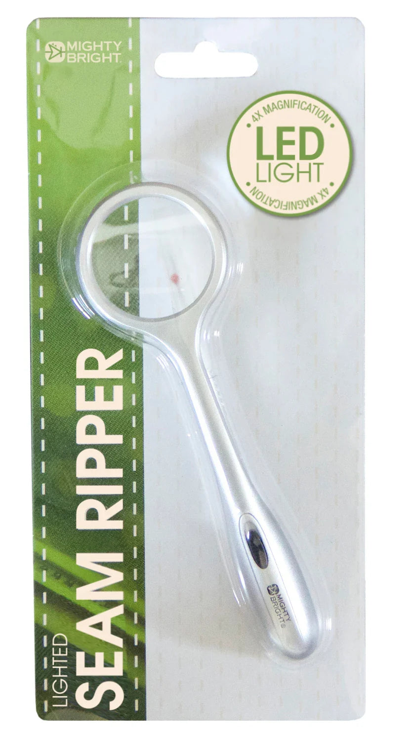 LED Lighted Seam Ripper with Magnifier - Silver — Cottage Quilting Ltd.