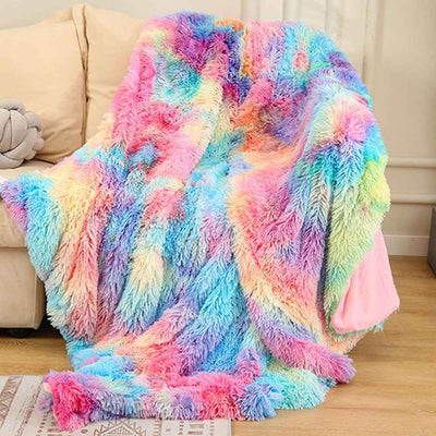 Couverture douillette et moelleuse en fausse fourrure, jeté pour lit ou canapé