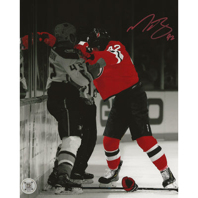 Photo de Nathan Bastian, joueur des New Jersey Devils, autographe, « Fight Spotlight », 8x10
