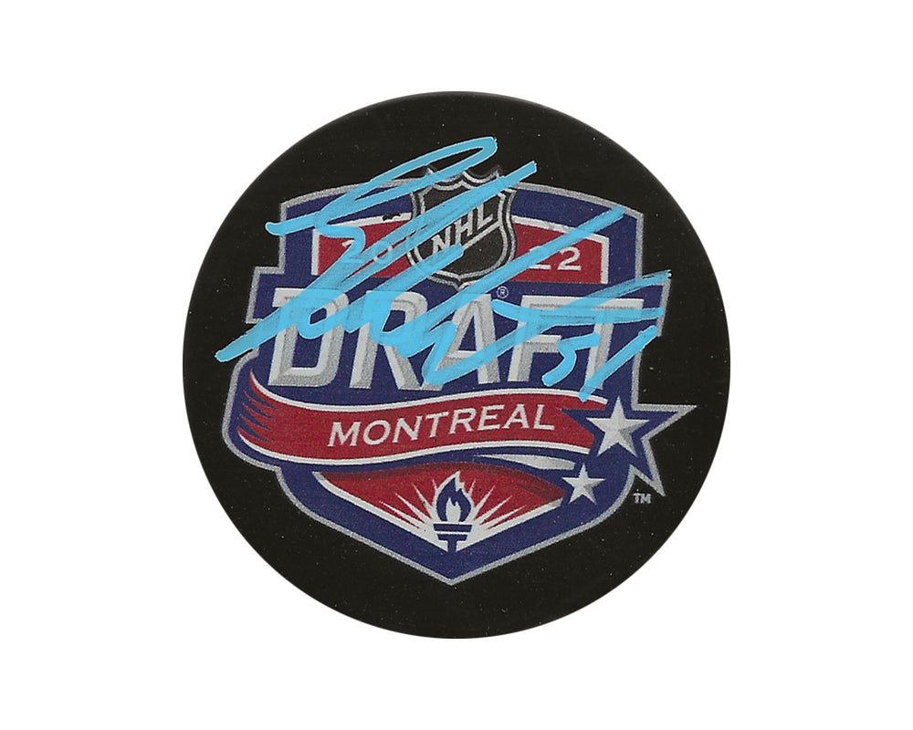 Palet de hockey dédicacé par Shane Wright (repêchage de la LNH 2022)