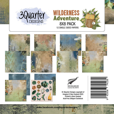 3Quarter Designs - 8" X 8" Paper Pack - Wilderness Adventures
