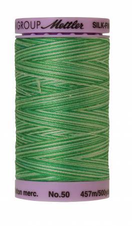 Fil de coton Mettler Silk-Finish 50wt Variegated 500 verges/457 m Menthe