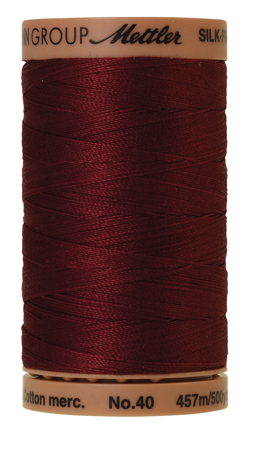 Mettler  Silk-Finish 40wt Solid Cotton Thread 500yd/457M Bordeaux — Cottage Quilting Ltd.