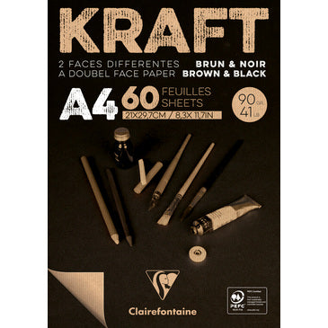 Clairefontaine - Blocs de papier kraft noir et brun