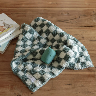 Doudou Bébé Souffle & Carreaux Vert Forêt