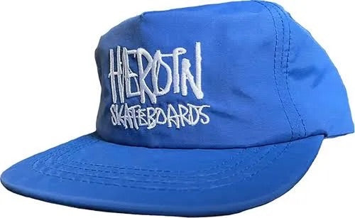 Casquette à pression "Script" en nylon Heroin Skateboards - Bleu/Blanc