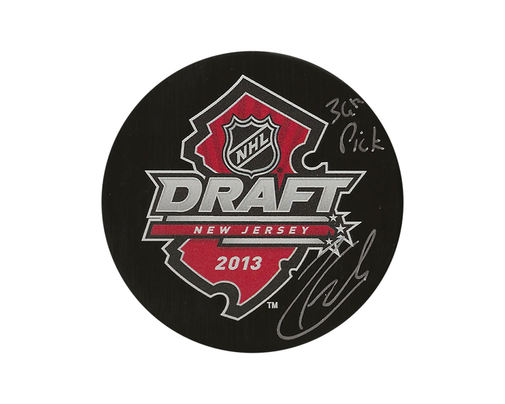 Zach Fucale Autographed 2013 NHL Draft Puck Inscribed "36th Pick"