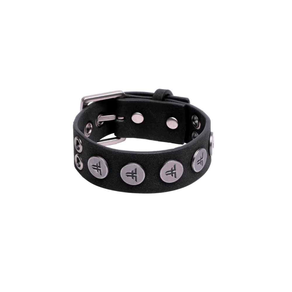 Bracelet manchette Fallen 'Rivet Logo' - Noir/Argent