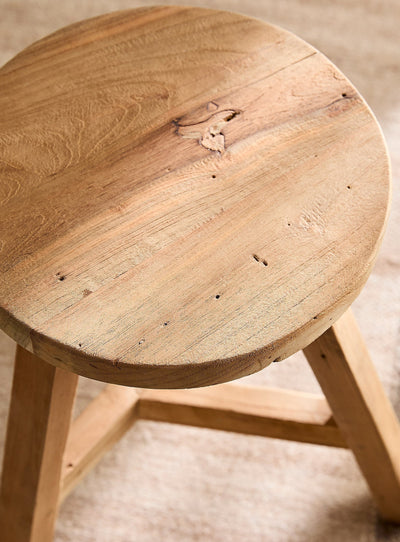 Vintage Teak Round Stool