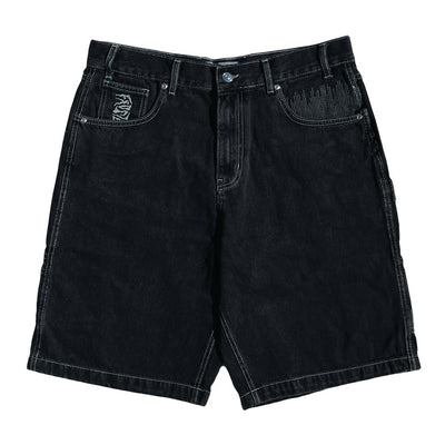 Frosted Skateboards 'CPU' Baggy Jean Shorts - Off Black