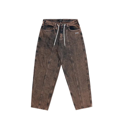 Pantalons amples en denim teint '3 Bandes' Jacker - Brun