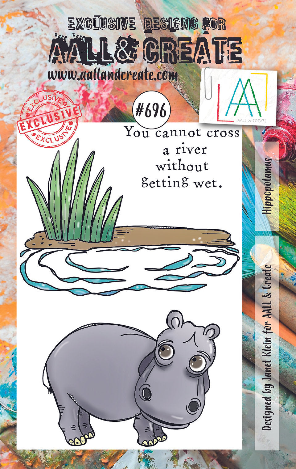 AALL and Create - Set de tampons transparents A7 - Hippopotame