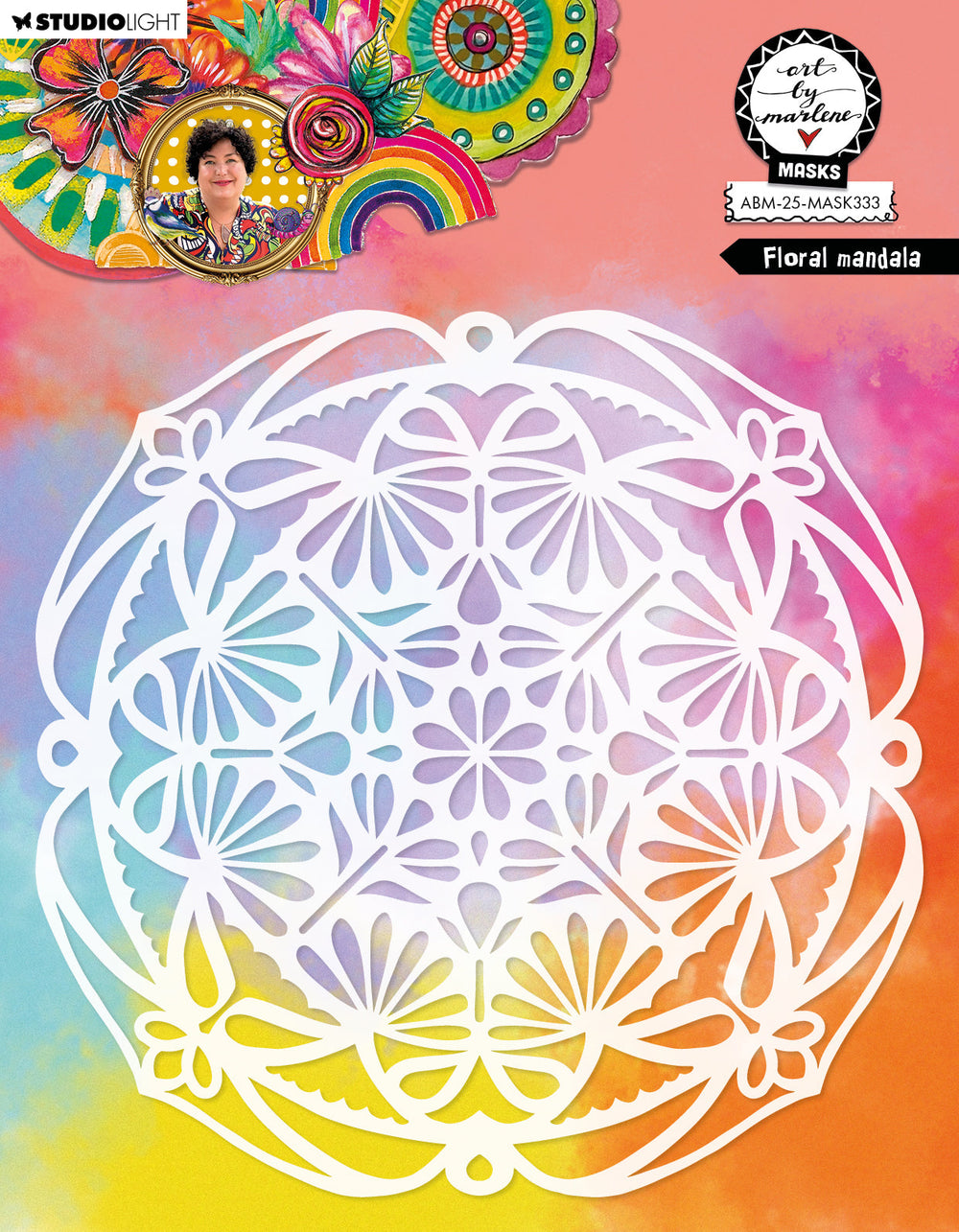 Masque ABM Art Mandala Floral par Marlene 1 Pièce