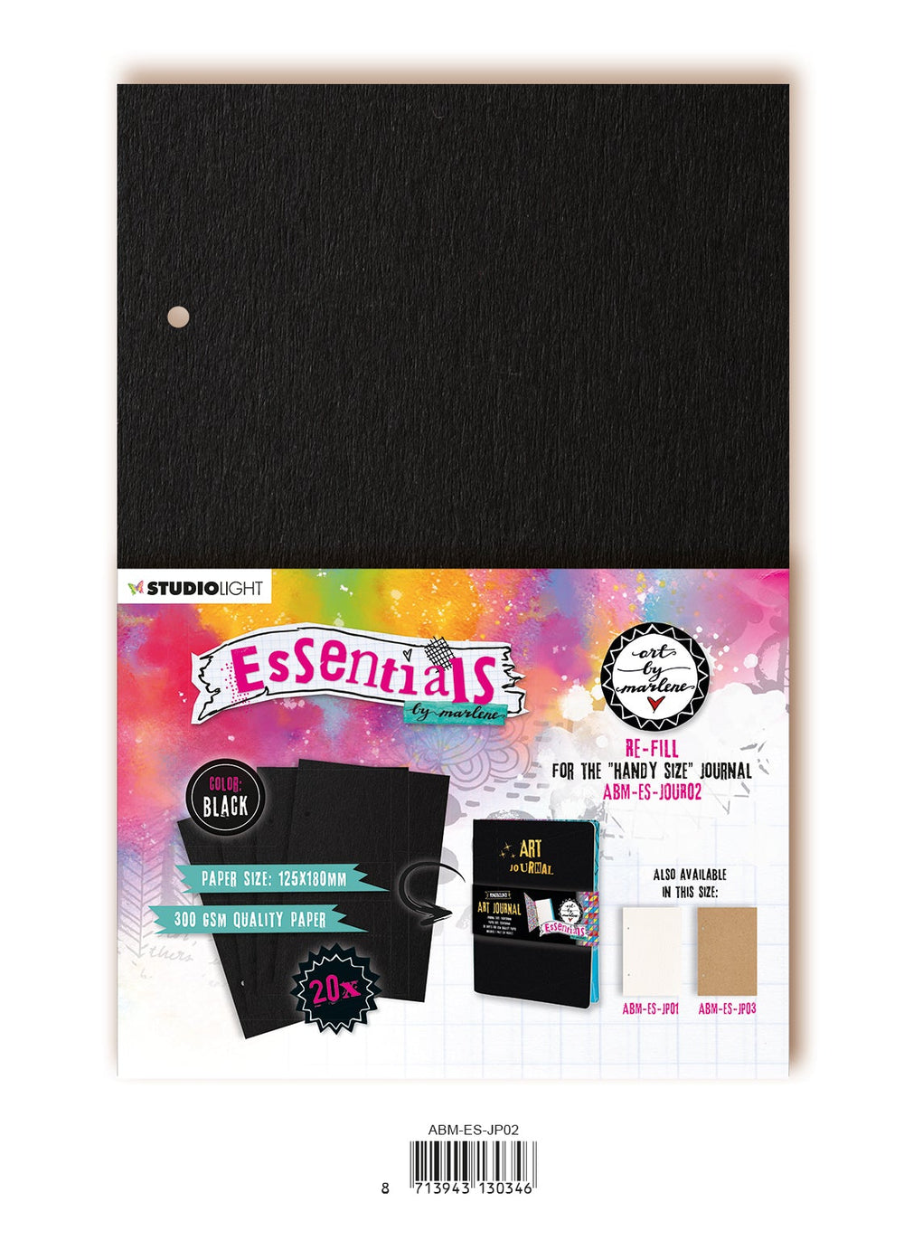 Pages de journal ABM pour ABM-ES-JOUR02 Essentials Noir 125x180x8mm 20 F. no 02