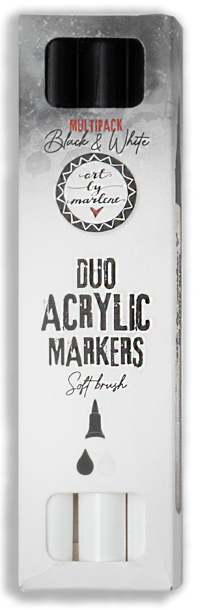 Marqueurs Acryliques Duo ABM Noir et Blanc Essentiels 3 PIÈCES