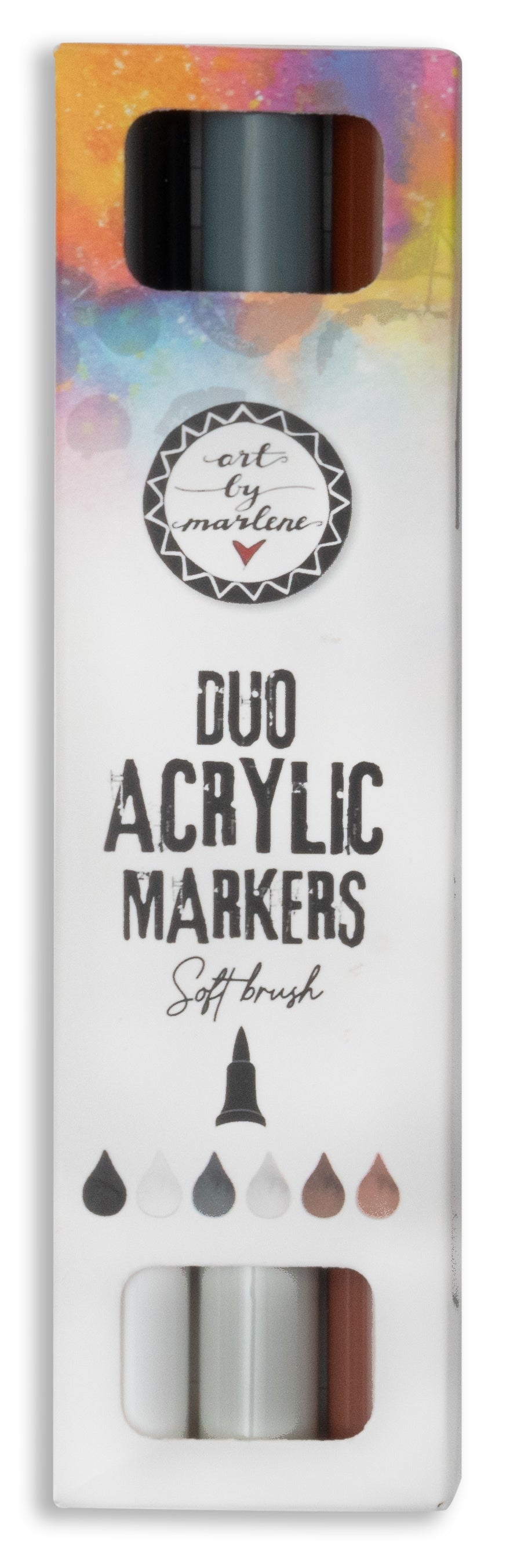 Marqueurs acryliques ABM Duo Nuances de brun Essentiels 3 pièces