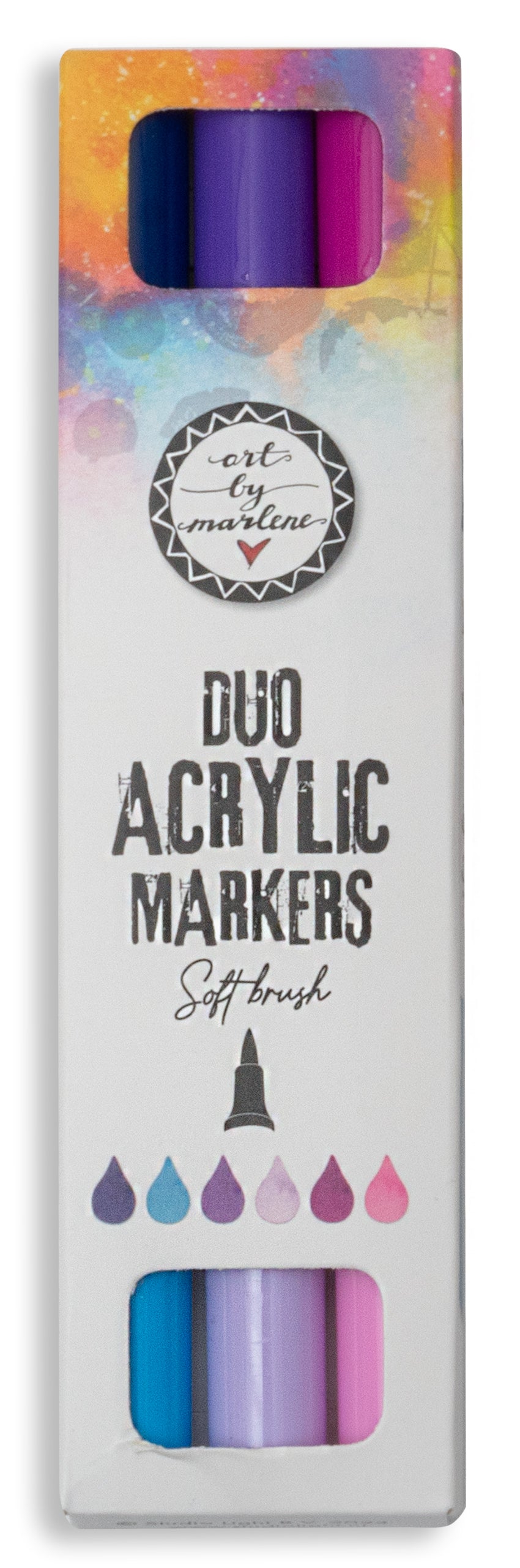 ABM Duo Marqueurs Acryliques Tons Violets Essentiels 3 Pièces