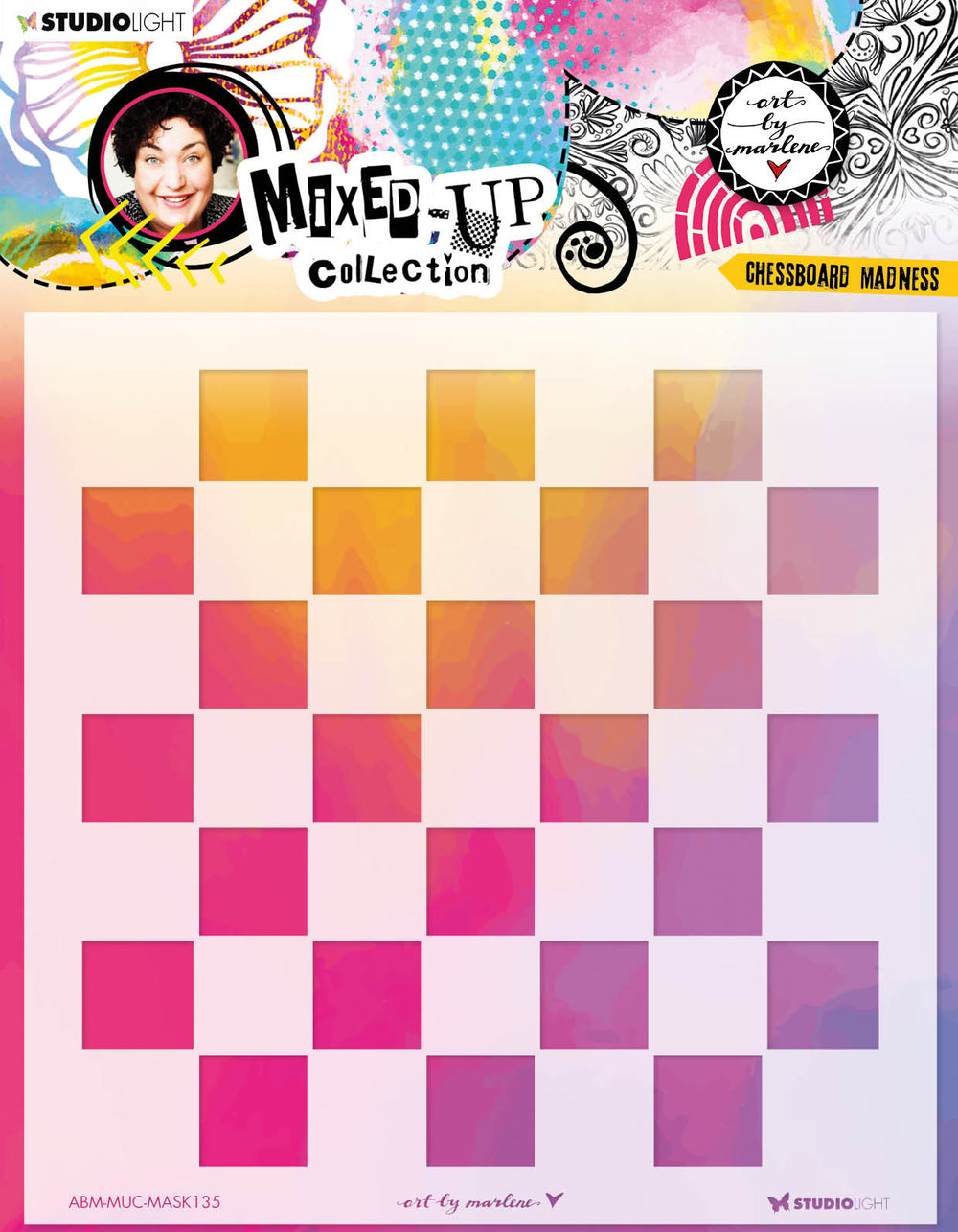 ABM Mask Chessboard Madness Mixed-Up Collection 200x200x1mm 1 PC nr.135