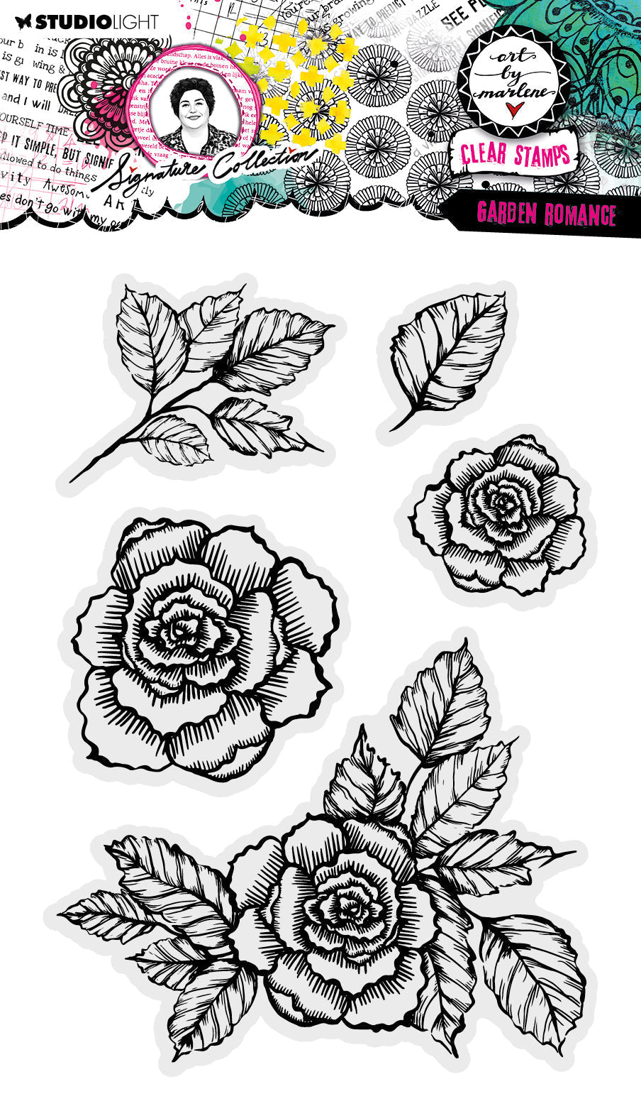 ABM Tampon transparent Garden Romance Collection Signature 5 pièces
