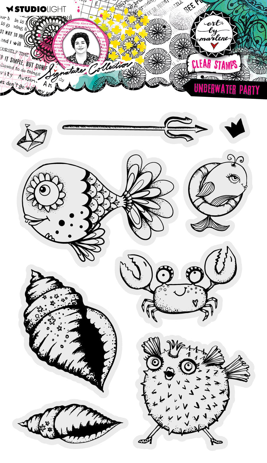 ABM Tampon transparent Fête sous-marine Collection Signature 9 pièces