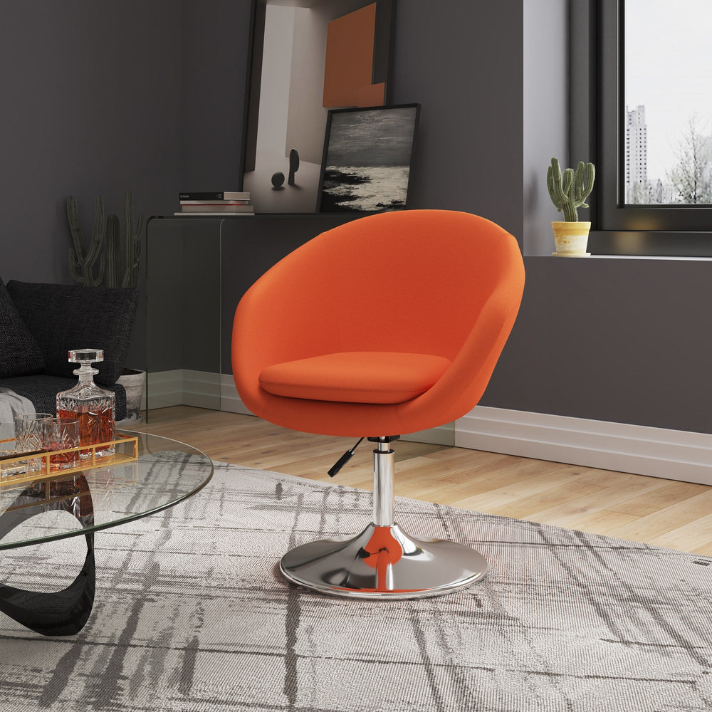 Chaise d'appoint/de bureau pivotante et réglable en similicuir Chandra - Orange
