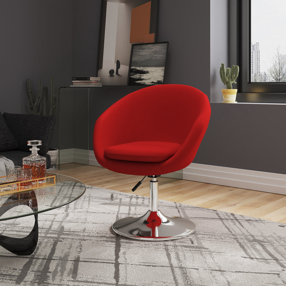 Fauteuil d'appoint/de bureau pivotant et réglable Chandra en similicuir - Rouge
