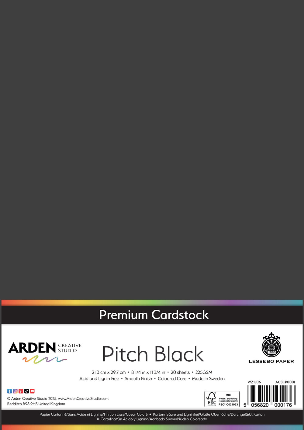 Arden Creative Studio Papier cartonné Premium A4 225 g/m² Paquet de 20