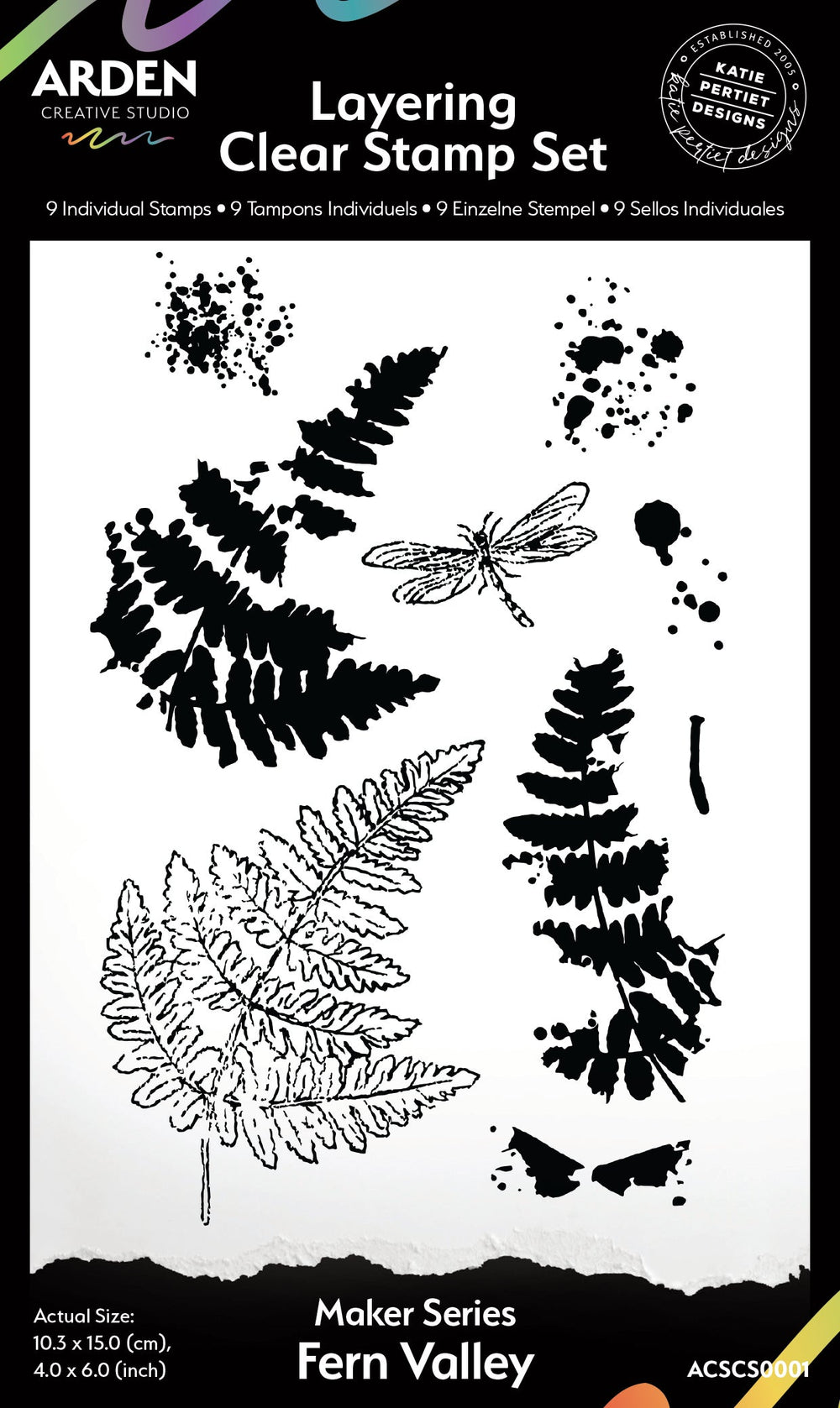 Arden Creative Studio Maker Series Fern Valley 4 in x 6 in Layering Clear Stamp Set — Ecstasy Crafts