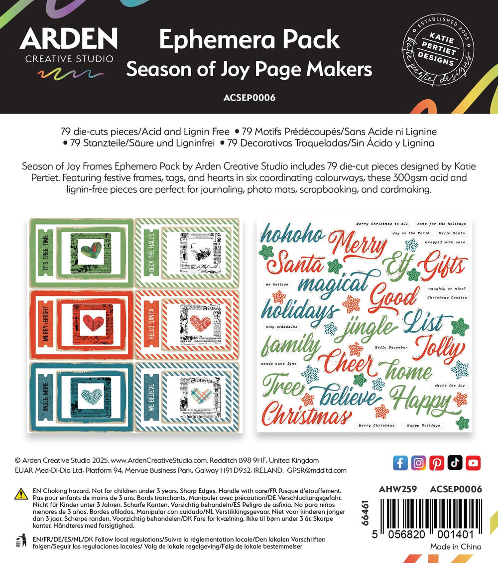 Pack d'éphémères "Season of Joy Page Makers" d'Arden Creative Studio