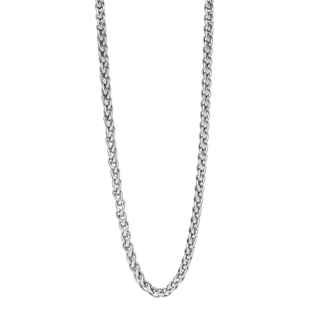 ACTON Argent (Or Blanc) : Collier Chaîne Byzantine de Largeur Moyenne.