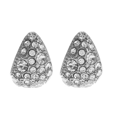 Boucles d'oreilles clous ADALAJ Or Blanc (Ton Argent) : Zircons Pavés Goutte d'Eau - Affirmation de Confiance