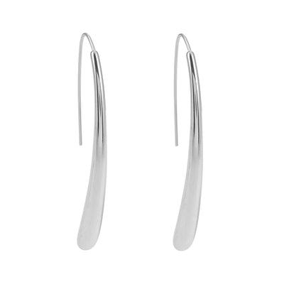 Style ADARA Or Blanc (Ton Argenté) : Élégance Abstraite. Boucles d'oreilles Géométriques Avant-Gardistes