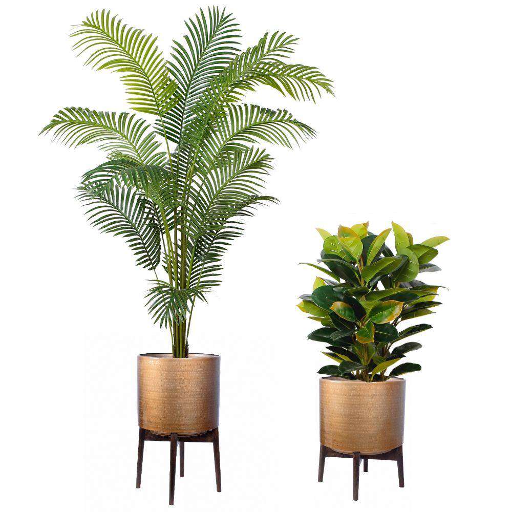 Adora - Jardinière moderne du milieu du siècle avec pot en laiton