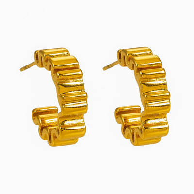 Style ALMORA : Boucles d'oreilles créoles torsadées d'inspiration rétro en or