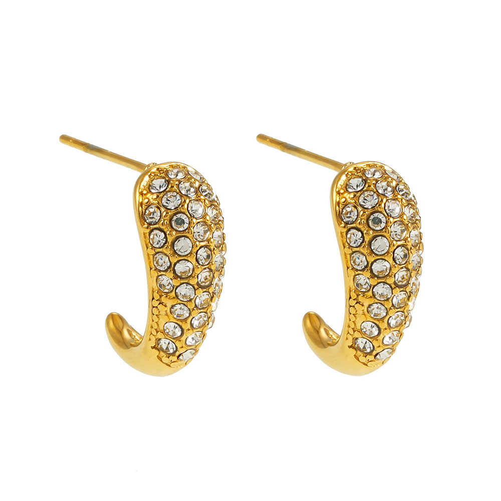 ANCORA : Boucles d'oreilles poire avec éclat de zircone cubique (CZ) pavée.