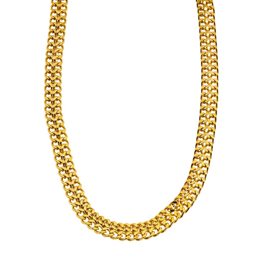ANIMA : Collier à chaîne double singulière, largeur extra, au design complexe