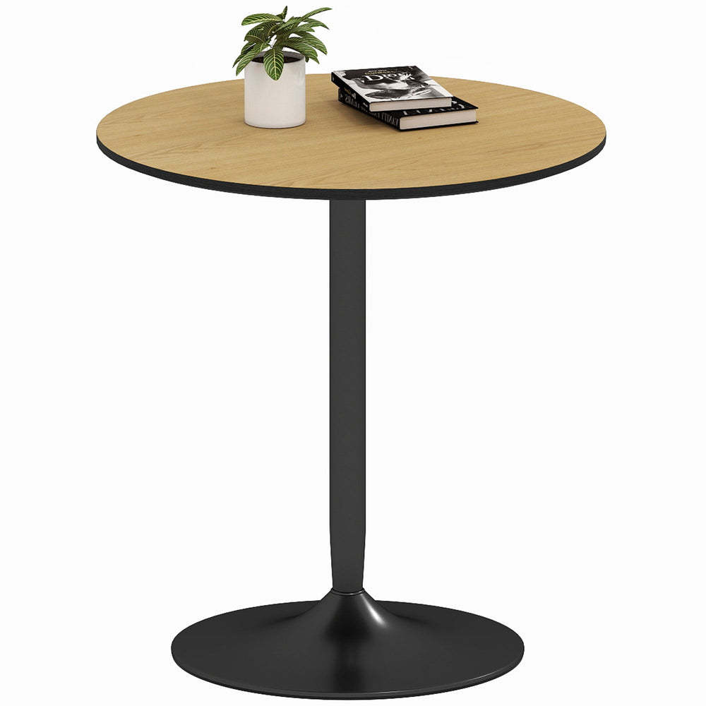 Table de salle à manger moderne en bois d'Avis de 27,6 po avec base en acier – Naturel
