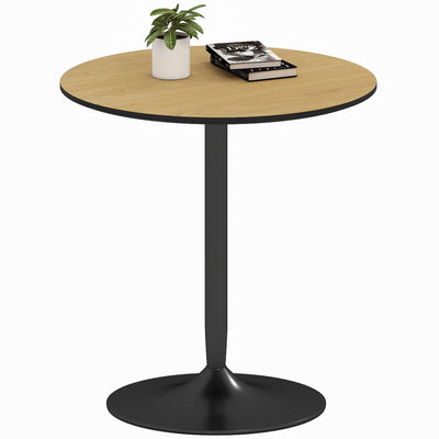 Avis 27.6" Modern Wooden Dining Table with Steel Base-Natural