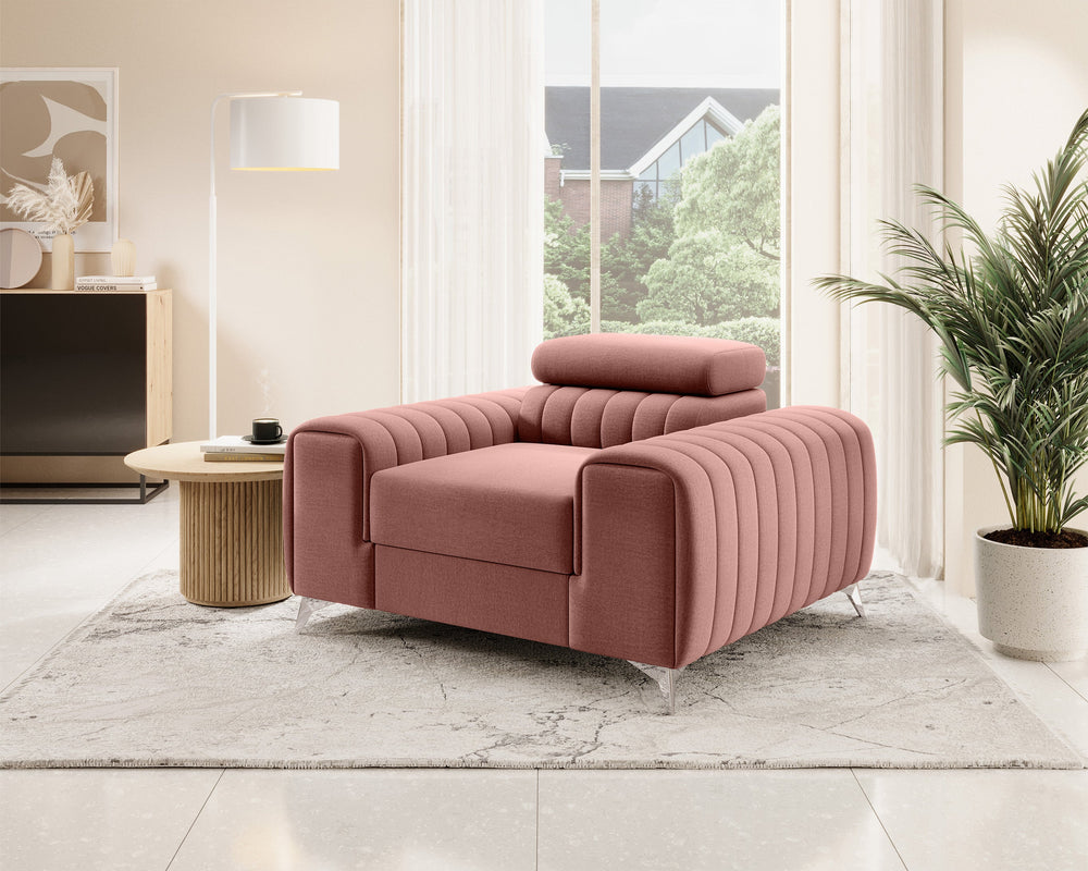 Fauteuil d'appoint moderne Laurence - Prune