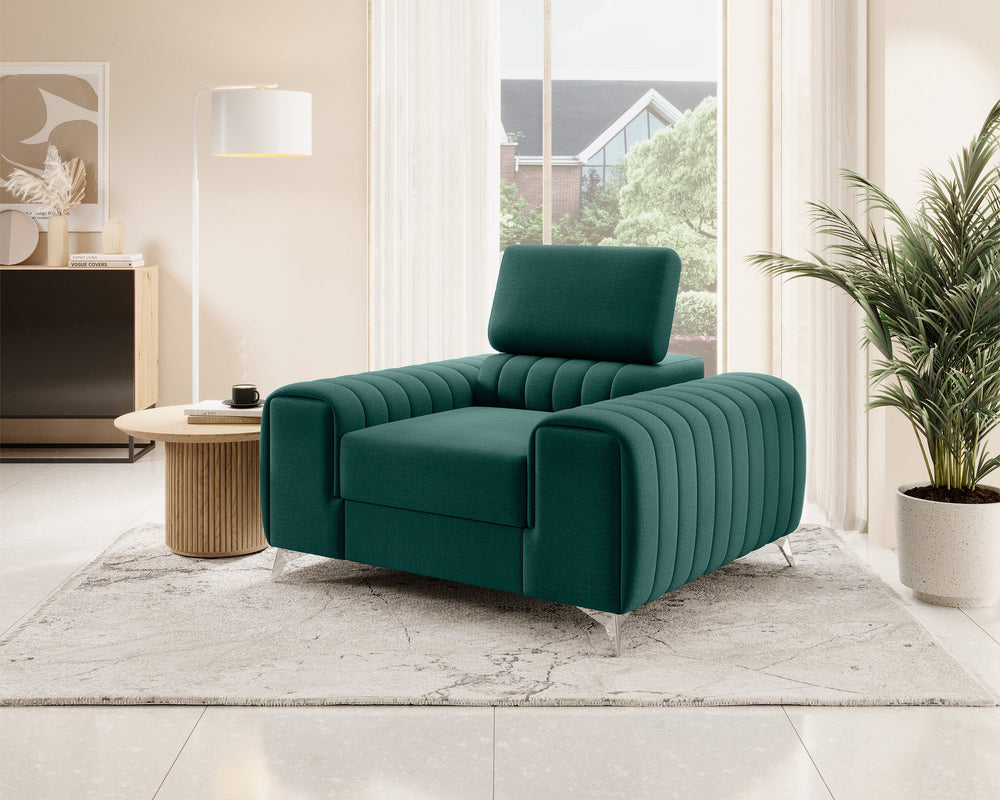 Fauteuil d'appoint moderne Laurence - Vert sarcelle
