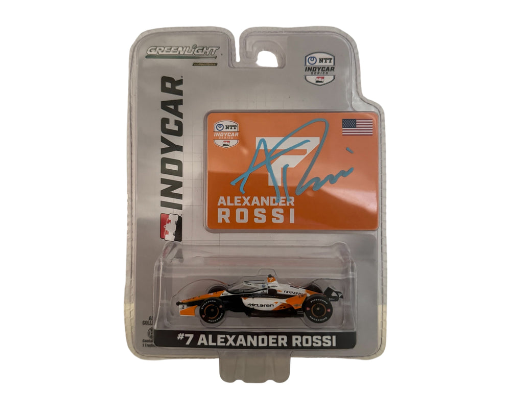 Voiture miniature Alexander Rossi dédicacée, série NTT IndyCar 2024, échelle 1/64