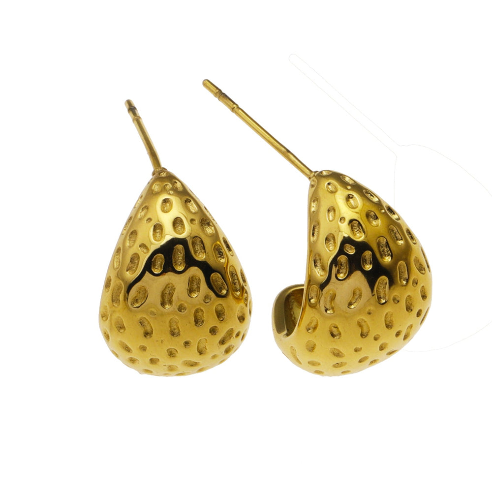 AVERSA : Boucles d'oreilles clous goutte d'eau martelée